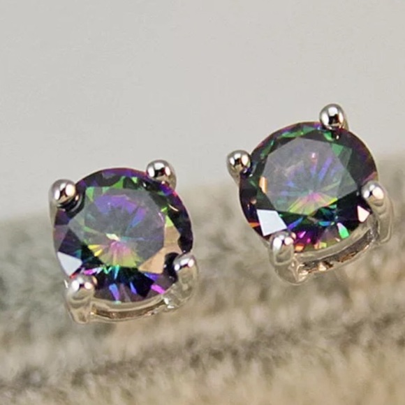 5 ⭐️ 18K Gold Filled Mystic Topaz Earring - Picture 5 of 7